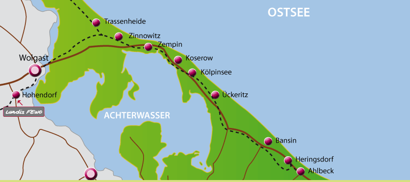 anfahrt hohendorf bei usedom